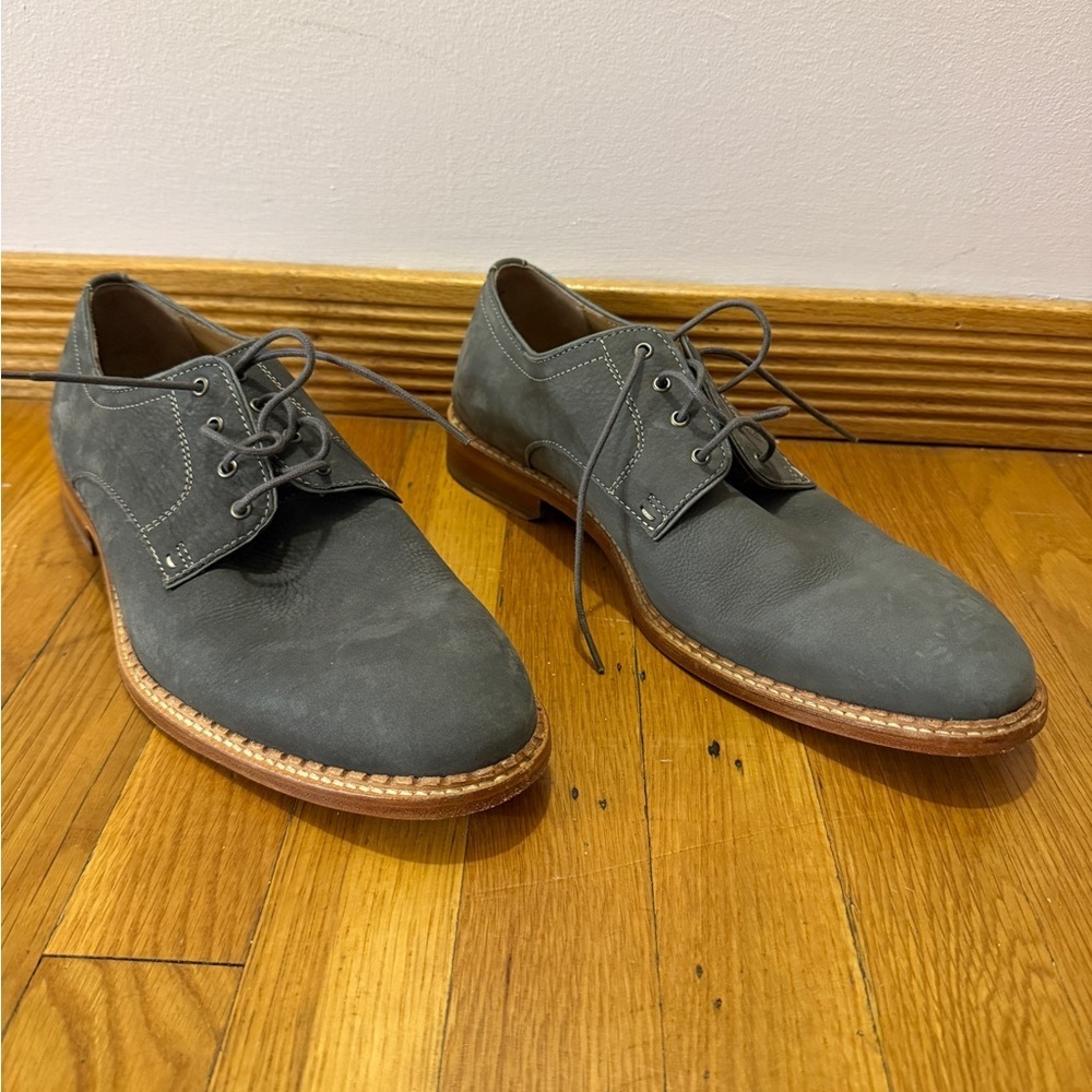 Johnston & Murphy J&M 1850 Lace Up Oxfords Grey Leather 10.5